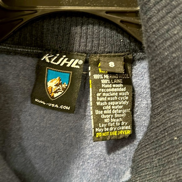 KUHL 100% Merino Wool navy full-zip jacket with thumb holes - Picture 4 of 6